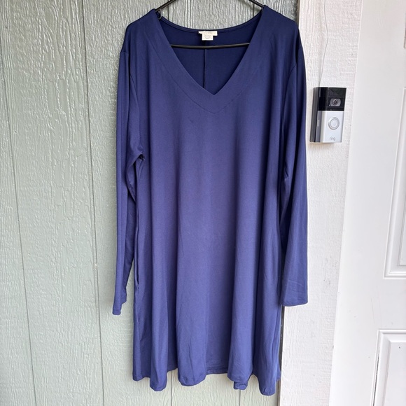 Yelete Dresses & Skirts - Yelete Navy Blue Long Sleeve Tunic Dress 2XL